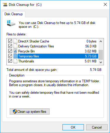 free disk cleanup windows 10